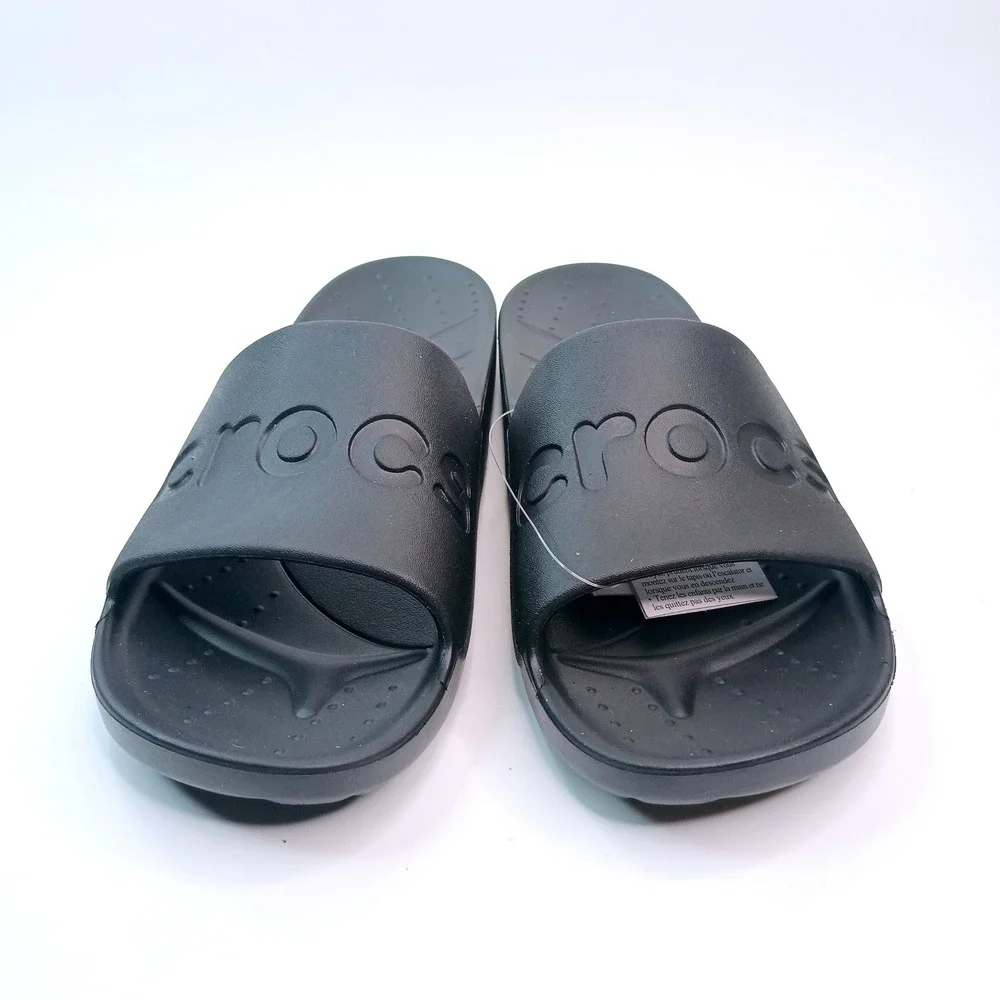 Crocs Slide Black Lightweight Comfort Sandals 210088-001 Mens 11 Womens 12‎